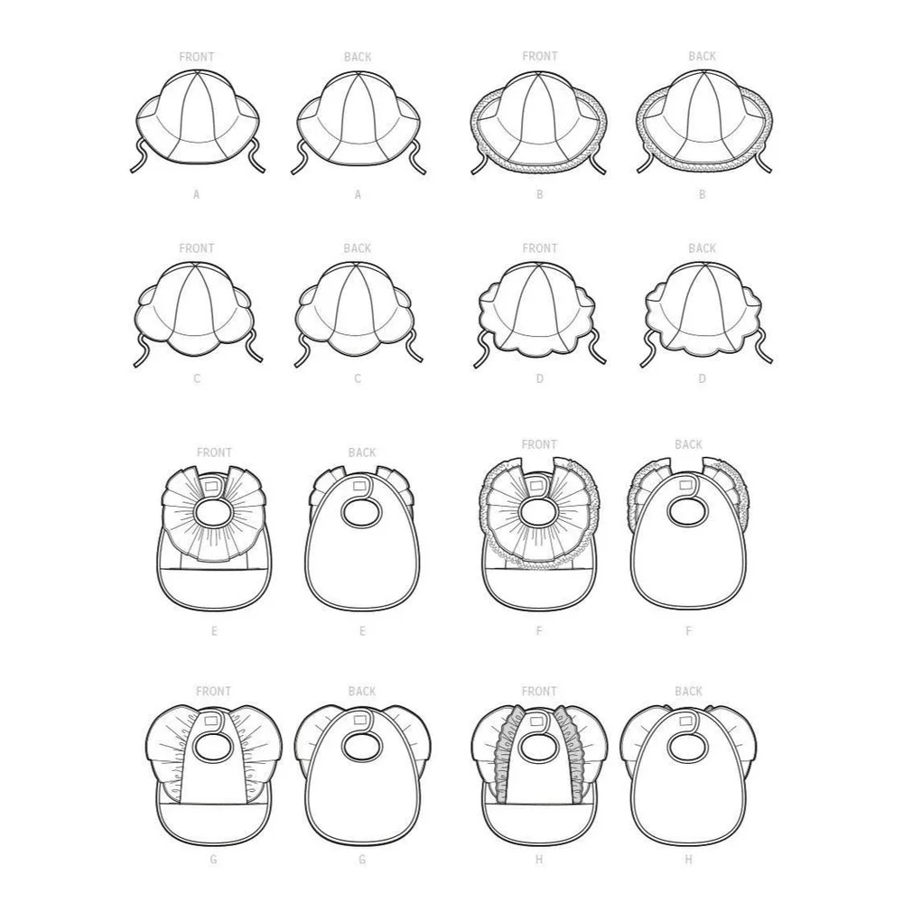 Simplicity Sewing Pattern S9588 11525‎ Babies Hats and Bibs